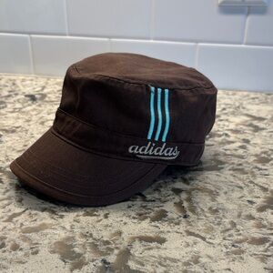 Adidas Chocolate Brown Cap with Aqua Accents